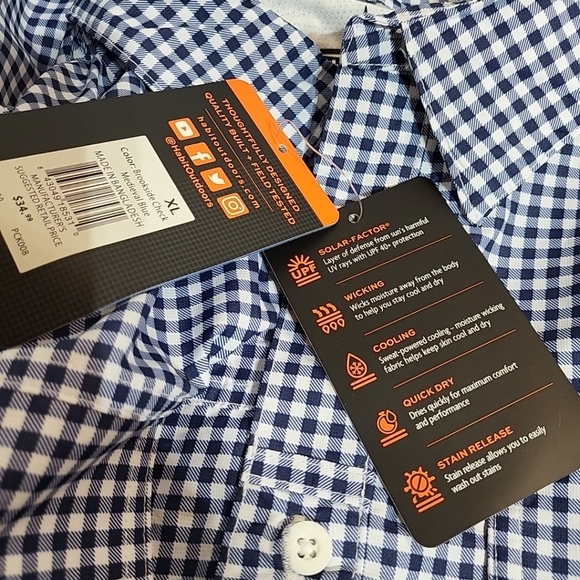 HABIT Crayfish Creek Long Sleeve Men’s X-Large Tech Button-up River Shirt NWT - Picture 8 of 10